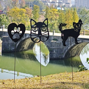 Esculturas de Animales Negros de Hierro Forjado para Jardín, Terraza o Camino, con Macetas Decorativas de Cobre - Product Image 3