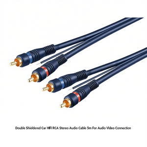 Double Shielded Car Hifi <b>Rca</b> Stereo Audio <b>Cable</b> 5m For Audio Video Connection - Product Image 2