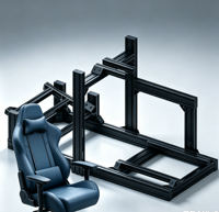 Simulateur de vol avec support d'écran, châssis métallique, ensemble complet, cockpit, rig de course simulée en profilé aluminium 4080