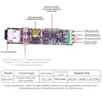 Controlador LED a Todo Color Lededit WS2811 SK6812, Tira de Luces LED Programable y Colorida, 5V/12V, Efecto de Agua Fluyendo, Maratón CM-T