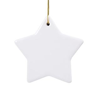 Ornement d'arbre en céramique personnalisé de haute qualité pour les vacances de fête Décorations de sublimation imprimées UV Ornement suspendu vierge - Product Image 5