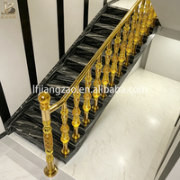 Rampe d'escalier décorative en cristal acrylique de luxe pour villa, poteaux de rampe d'escalier intérieurs.