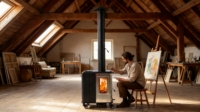 Poêle à granulés compact et portable Ruixiao TW01, en acier inoxydable de qualité supérieure, chauffage rapide, économie d'énergie, pour extérieur et terrasse