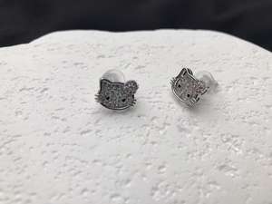 أقراط قطة جديدة مطلية بالذهب مثلجة قرط قطة لطيفة كرتون On CZ أقراط كيتي صغيرة للفتيات - Product Image 2