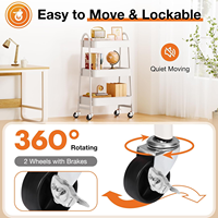 Chariot de rangement mobile à 3 niveaux pour cuisine, salle de bain, chambre à coucher