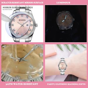 Reloj de Cuarzo para Mujer con Diamantes de Moissanita de 36 mm, Manecillas Luminosas OEM, Correa de Acero Inoxidable, Estilo Ejecutivo, Esfera con Acabado Brillante - Product Image 4
