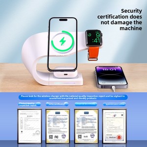 Estación de carga inalámbrica magnética 4 en 1 de 15W al mejor <span class=keywords><strong>precio</strong></span> con soporte para <span class=keywords><strong>iPhone</strong></span> para Apple Watch para dispositivos móviles <span class=keywords><strong>AirPods</strong></span> - Product Image 5