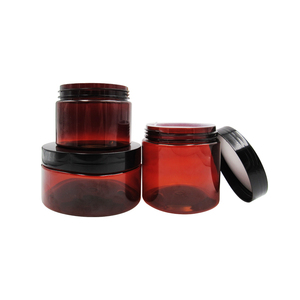 Empty 30ml 50ml 100ml 200ml 1oz 4oz 8oz Cosmetic Packaging Amber Clear Pet Plastic Jar With Lid