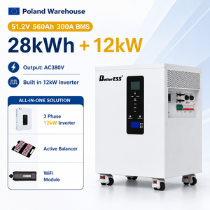 Stock Pologne 51.2V 28kWh 560Ah Intégré 12kW Triphasé 220V/380V Tout-en-un + Équilibreur Actif + Module WiFi + DDP 51.2V 560Ah Haute Capacité - Product Image 1