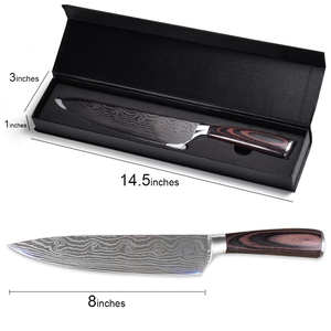 Professionale 8 pollici in acciaio inox coltello affilato coltello da <span class=keywords><strong>carne</strong></span> con manico in legno PAKKA <span class=keywords><strong>per</strong></span> la cucina - Product Image 2