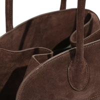 Sac fourre-tout de travail en cuir suédé de luxe silencieux, design personnalisé, pour ordinateur portable, pour femmes, sac bowling Boston, fournisseur en gros