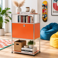 Table de chevet modulaire personnalisable en métal, armoire de rangement latérale en acier avec tiroirs pour chambre et salon
