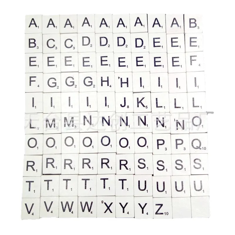 Fond blanc 26 lettres anglaises blocs de pin éducation précoce des enfants jeu de puzzle lettre pièces de bois 100 - pack