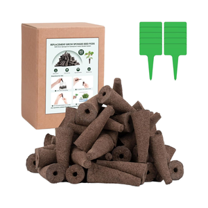 Paquete de 50 esponjas de cultivo hidropónico <span class=keywords><strong>AeroGarden</strong></span>, vainas de inicio de semillas, esponjas de crecimiento de raíces de repuesto, 10 etiquetas, 1 pinza, jardín interior - Product Image 2