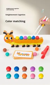 ของเล่นเด็กขายส่ง ของเล่นมอนเตสซอรี่เสริมพัฒนาการด้านการรับรู้สี ของเล่นไม้รูปการ์ตูนจิ้งจอก ตัวหนีบลูกปัด เกมเสริมทักษะ - Product Image 5