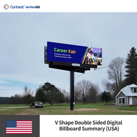 Canbest Apro P10 10Mm 10560X3200Mm 34.651X10.5Ft Écran d'affichage LED numérique double face en forme de V aux États-Unis