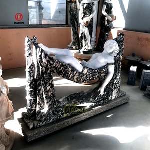Escultura de mujer desnuda de piedra natural tallada a mano, estatua de mujer desnuda sexy hermosa de mármol - Product Image 2