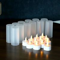 Lot de 12 bougies chauffe-plat LED rechargeables sans flamme avec télécommande USB pour la maison, les restaurants, le mariage et la décoration de Noël