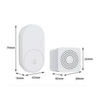 Sonnette de porte sans fil intelligente, mini format, à brancher, IP44, résistante aux intempéries, 60 sons, sonnette de porte sans fil longue portée avec indicateur LED