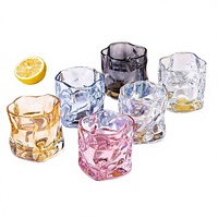 Verre à whisky torsadé, sans pied, sans couvercle, de forme irrégulière, couleur unie, pour la maison et le bar, idéal comme petit cadeau pour la vente en gros