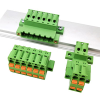 Set Blok Terminal Lengkap Jantan-Betina Pitch 5.08mm - Tipe Pasangan Inline Double Row Spring Push-In dengan Pemasangan Aman Berflens