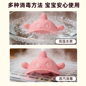 Jouet de dentition en forme de requin pour bébés de 0 à 6 mois, en silicone de qualité alimentaire, souple et à mâcher, pour soulager les douleurs buccales, unisexe - Product Image 3