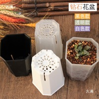 Pots en plastique transparent Macetas Pot Tall Slit Square pour la décoration de jardin à domicile, bonsaï, plantes succulentes, jardinières