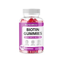 Gommes à mâcher à la biotine Muhua Premium 5000 mcg, haute puissance, végétariennes, 60 gommes par flacon