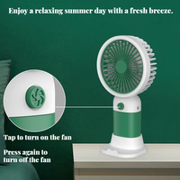 Mini ventilador de mano recargable por USB, ventilador de bolsillo portátil con diseño de frutas de dibujos animados para estudiantes, uso en interiores y exteriores en verano