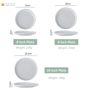 Ensemble de 12 assiettes en porcelaine de luxe de style nordique, personnalisables avec logo, 8/10 pouces, écologiques, compatibles lave-vaisselle et micro-ondes, pour mariage - Product Image 5