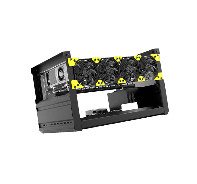 Factory Customization 6 GPU T3 Open Air Aluminum Computer Frame ATX ITX USB Audio Front Port Rack with E-ATX Motherboard Fan