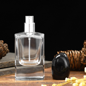 High Quality 25ml 50ml 100ml square Thickened clear Perfume Glass Spray <b>Bottle</b> with Black Cap Perfume <b>Dispenser</b> <b>Bottle</b> - Product Image 4
