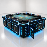 Machine de jeu de pêche 86 pouces pour 10 joueurs, avec accepteur de billets, à monnayeur, jeu d'adresse, boîtier métallique, Oecan King English pour le jeu