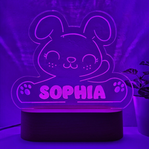 Letrero LED Personalizado con Nombre para Sala de Estar Moderna con Elegante Fuente Cursiva y Base de Madera Natural - Product Image 5