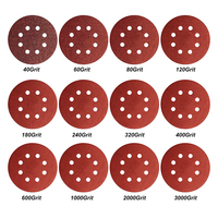 Papier abrasif auto-adhésif PSA rouge de 5 pouces (125 mm) et 3,0 mm d'épaisseur, oxyde d'aluminium, abrasif pour le polissage des métaux, support OEM personnalisé