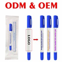 Stylos marqueurs à double pointe pour sourcils, personnalisés KHY, pour hôpitaux et usage médical, encre violette non toxique, stériles, marqueurs chirurgicaux pour la peau