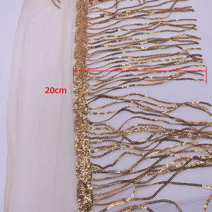 하이 퀄리티 골드 스팽글 술 레이스 메쉬 자수 스팽글 여성 의류 트림 - Product Image 2