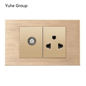 Enchufe de pared de aluminio cepillado gris, sin conexión a tierra, estándar tailandés, con interruptor, puerto USB tipo C para computadora. - Product Image 6