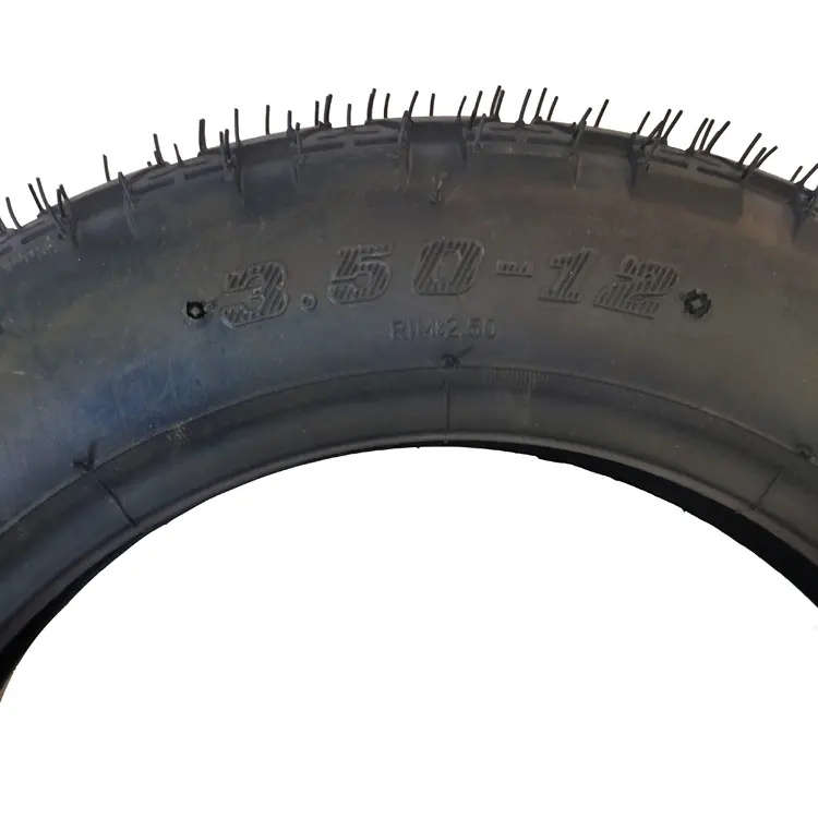 3.50-12 Replacement Motorcycle Rear Tire - Bias Ply for Higher Load Capacity - Street Tire Treads with Efficient Rain Grooves