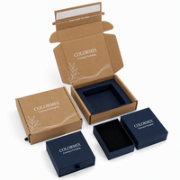 Boîte à courrier personnalisée pour bijoux, emballage plat, rabat magnétique, vernis mat, insert en velours pour l'expédition e-commerce