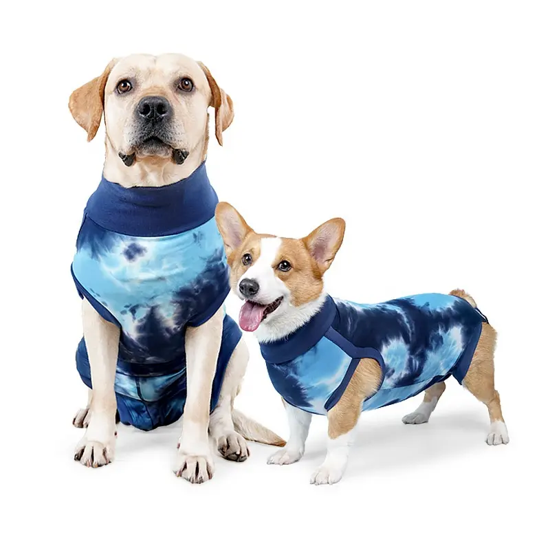 Honden Chirurgisch Herstelpak Voor Vrouwelijke Mannelijke Honden Katten Herstelkleding Na Operatie Anti-Likken Tie Dye Kleding Voor Honden