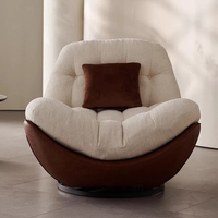 Fauteuil lounge moderne haut de gamme, fauteuil simple pour salon, nouveau design italien 360 °   Fauteuil de relaxation rotatif pour se détendre