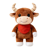 Peluche promotionnelle mignonne et super douce en forme de buffle d'eau, jouet amusant en peluche de vache, brodé, anti-stress, pour machines à griffes