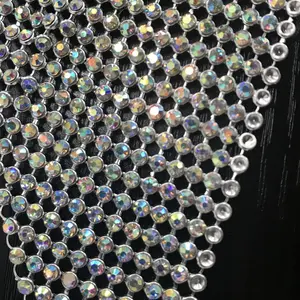 2mm 3mm AA Grade AB Crystal Mesh Fabric For Clothes Handbags