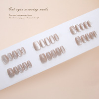 Vente en gros de faux ongles minimalistes œil de chat à presser, 30 pièces, styles personnalisés variés pris en charge avec faible MOQ