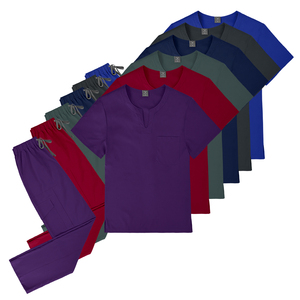 Tenues d'infirmière respirantes unisexes violet raisin, de haute qualité, anti-plis, série couleurs foncées, vente en gros - Product Image 1
