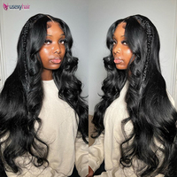 Pelucas de Cabello Humano Ondulado con Encaje Completo Transparente 13x4, 300% de Densidad, Sin Pegamento, para Mujeres Negras, Venta al por Mayor