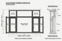 Série Minimaliste Fenêtres à Battants Hauts Ultra-Étroits en Alliage d'Aluminium à Double Vitrage Certifiées CE pour Maison Contemporaine