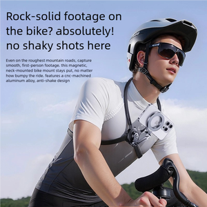 Soporte Magnético para Cuello para Grabación POV | Estabilizador de 5 Ejes con Marco de Aleación de Aluminio |   1440 °   Gran Angular Ajustable para Ciclismo y Vlogs - Product Image 3