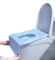 Housses de siège de toilette jetables adhésives, lot de 1 pièce, 2 couches de papier + film PE pour salles de bain